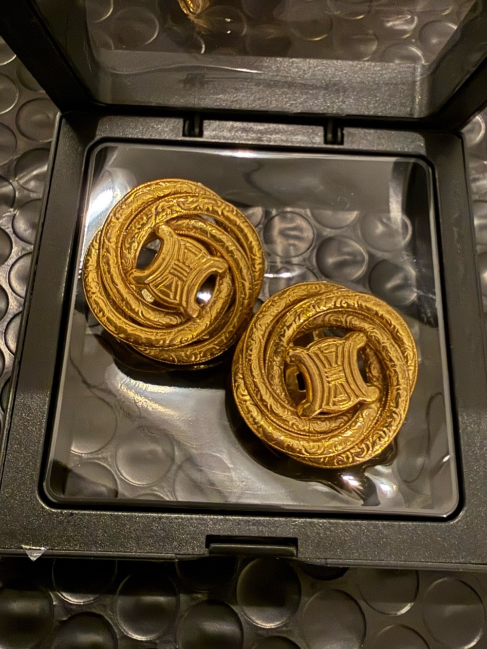 Authentic Vintage Celine Triomphe Rope Earrings (Clip on)